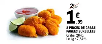 E.Leclerc 8 PINCES DE CRABE PANÉES SURGELÉES offre