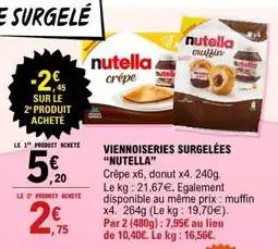 E.Leclerc Viennoiseries Surgelées 'Nutella' offre