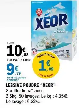 E.Leclerc LESSIVE POUDRE “XEOR” offre