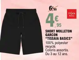 E.Leclerc SHORT MOLLETON GARCON TISSAIA BASICS offre