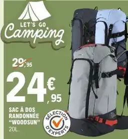 E.Leclerc SAC À DOS RANDONNÉE WOODSUN offre