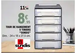 E.Leclerc TOUR DE RANGEMENT 5 TIROIRS 'SUNDIS' offre