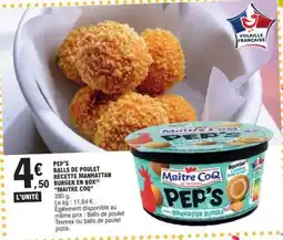 E.Leclerc PEP'S BALLS DE POULET RECETTE MANHATTAN BURGER EN BOX offre