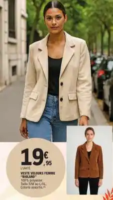 E.Leclerc VESTE VELOURS FEMME BIGLAND offre