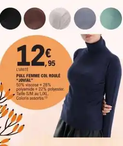 E.Leclerc PULL FEMME COL ROULÉ “JOVIAL” offre