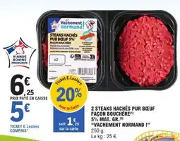 E.Leclerc 2 STEAKS HACHÉS PUR BŒUF FAÇON BOUCHER offre