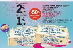 E.Leclerc BEURRE MOULÉ BRETON DOUX offre