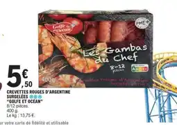 E.Leclerc CREVETTES ROUGES D'ARGENTINE SURGELÉES offre