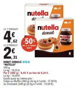 E.Leclerc DONUT SURGELÉ 'NUTELLA' offre