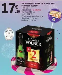E.Leclerc VIN MOUSSEUX BLANC DE BLANCS BRUT 'CHARLES VOLNER' offre