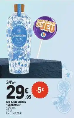 E.Leclerc GIN AZUR CITRUS GENEROUS offre