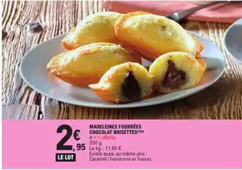 E.Leclerc Madeleines fourrées chocolat noisettes offre