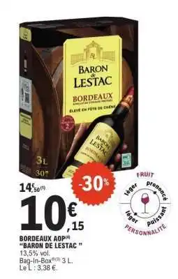 E.Leclerc Bordeaux AOP Baron de Lestac offre