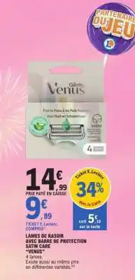 E.Leclerc Lames de Rasoir avec Barre de Protection Satin Care 'Venus' offre