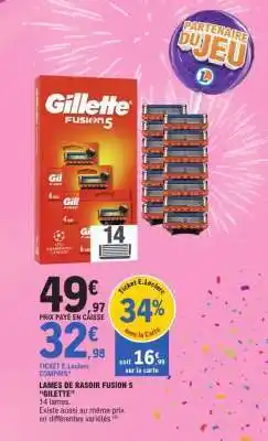 E.Leclerc Lames De Rasoir Fusion 5 Gillette offre