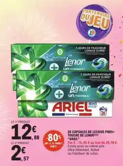 E.Leclerc 26 CAPSULES DE LESSIVE PODS+ TOUCHE DE LENOR 'ARIEL' offre