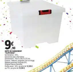 E.Leclerc BOÎTE DE RANGEMENT CLIPSTOCK offre