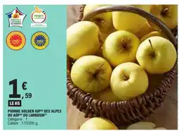 E.Leclerc Pomme Golden IGP des Alpes ou AOP du Limousin offre