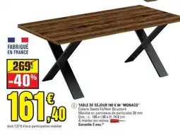 E.Leclerc TABLE DE SEJOUR 180 X 90 'MONACO' offre