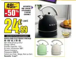 E.Leclerc BOUILLOIRE ÉLECTRIQUE VINTAGE SWEISS offre