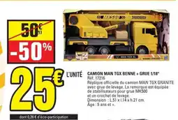 E.Leclerc CAMION MAN TGX BENNE + GRUE 1/18 offre