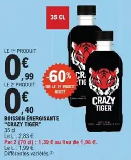 E.Leclerc Boisson énergisante crazy tiger offre