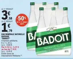 E.Leclerc Eau minérale naturelle gazeuse badoit offre