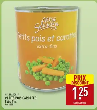 ALDI ALL SEASONS Petits pois et carottes offre