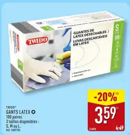 ALDI TWIDO Gants Latex offre