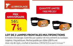 Rural Master Lot de 2 lampes frontales multifonctions offre