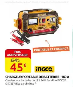 Rural Master Ingco Chargeur Portable de Batteries - 180 A offre