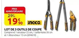 Rural Master Ingco Lot de 3 outils de coupe offre