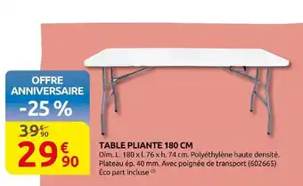 Rural Master Table pliante 180 cm offre