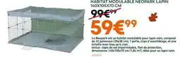 Ma Jardinerie Habitat modulable lapin 140X105X70 CM offre