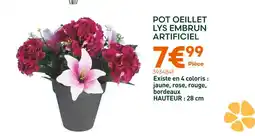 Ma Jardinerie Pot Oeillet Lys Embrun Artificiel offre