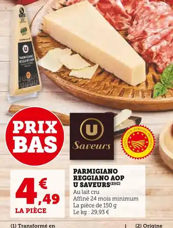 U Express U Saveurs Parmigiano Reggiano AOP offre