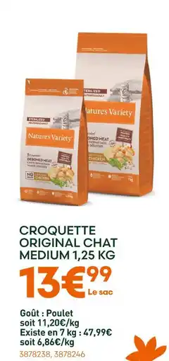 Ma Jardinerie Croquette Original Chat Medium 1.25 kg offre