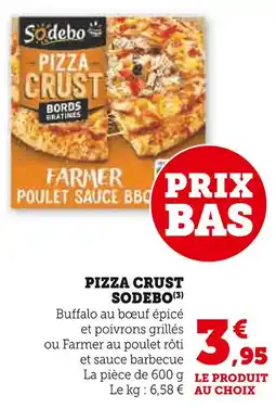 U Express Sodebo Pizza Crust Buffalo au bœuf épicé et poivrons grillés offre