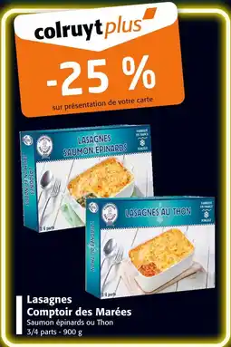 Colruyt COMPTOIR DES MARÉES Lasagnes Saumon Épinards offre