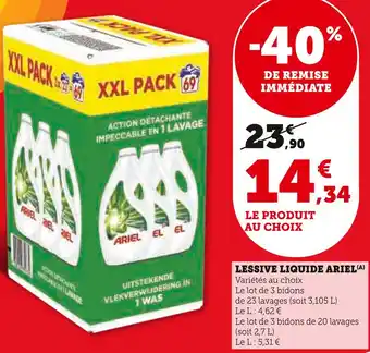 Hyper U ARIEL Lessive liquide offre