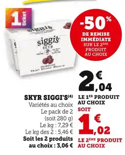 Hyper U Skyr siggi's offre