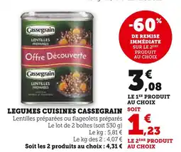 Hyper U CASSEGRAIN Legumes cuisines offre