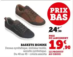 Hyper U Baskets Homme offre