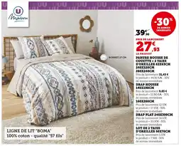Hyper U Parure housse de couette + 2 taies d'oreiller 63x63cm 240x220cm 260x240cm offre