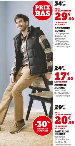 Hyper U Doudoune homme offre