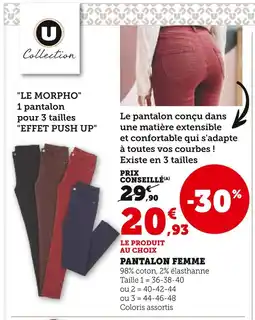 Hyper U U COLLECTION Pantalon femme offre