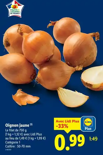 Lidl Oignon jaune offre