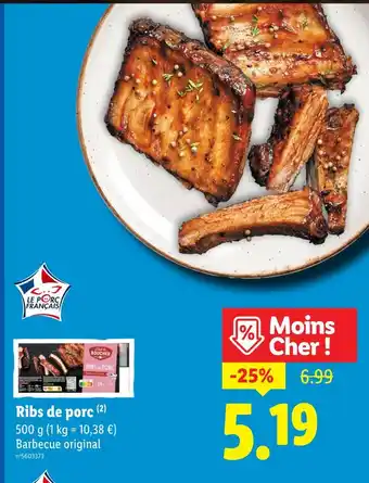 Lidl Ribs de porc offre