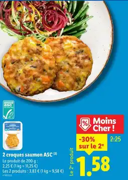 Lidl 2 croques saumon ASC offre