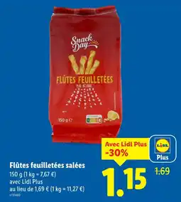 Lidl Snack Day Flûtes feuilletées salées offre